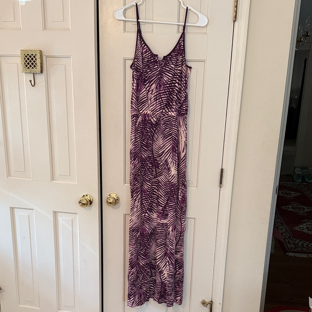 Alternative Apparel Purple Leaf Maxi Dress